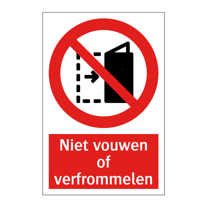 Niet vouwen of verfrommelen