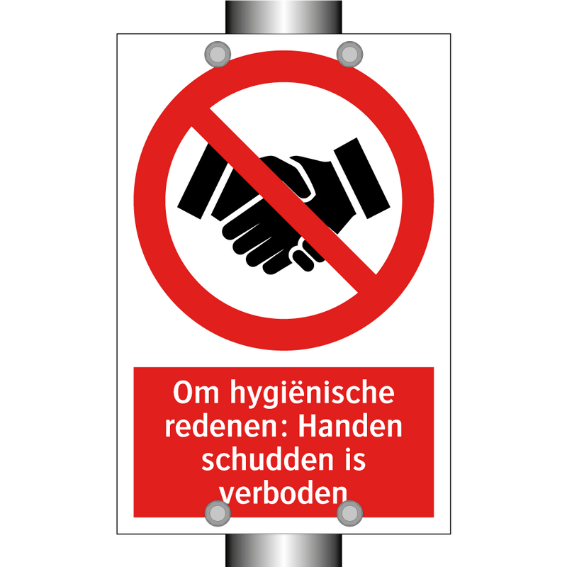 Om hygiënische redenen: Handen schudden is verboden