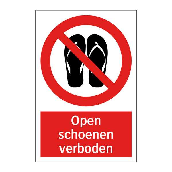Open schoenen verboden