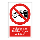 Opladen van fietsbatterijen verboden