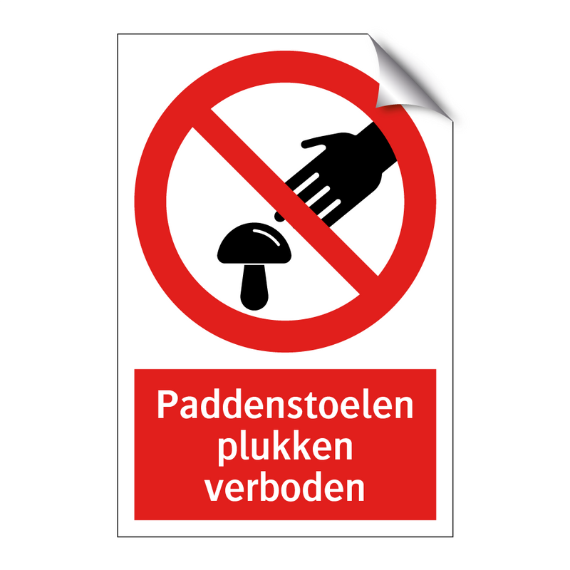 Paddenstoelen plukken verboden