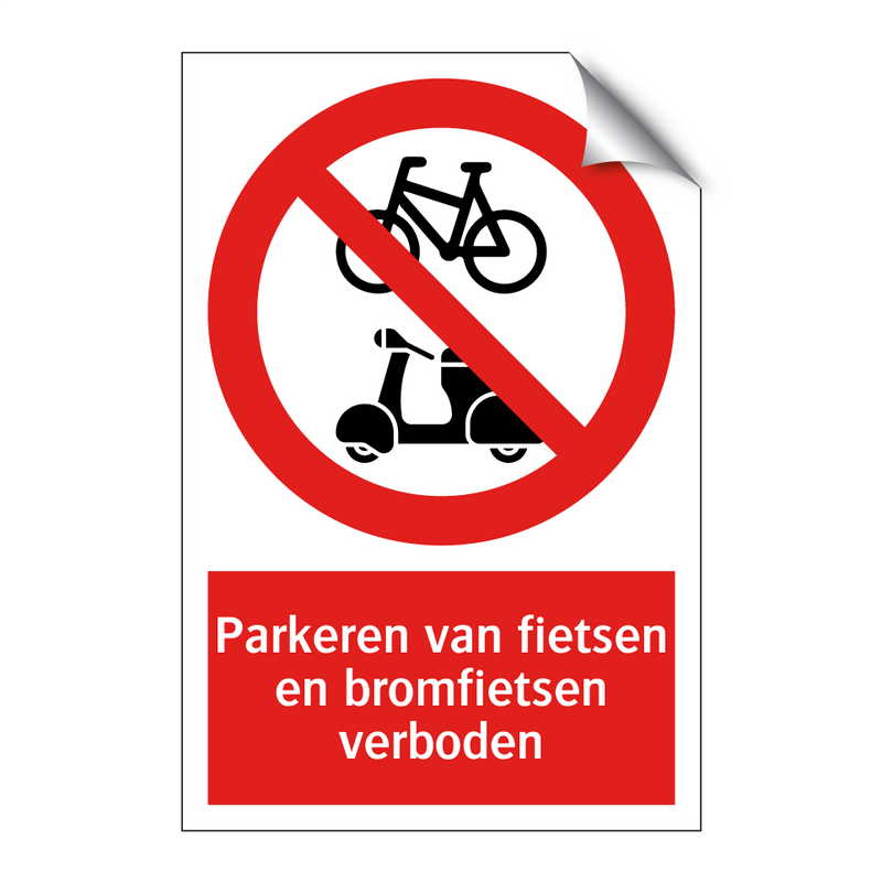 Parkeren van fietsen en bromfietsen verboden