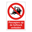 Passagiers op de heftruck verboden