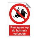 Passagiers op de heftruck verboden