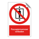 Passagiersvervoer verboden