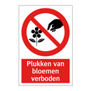 Plukken van bloemen verboden