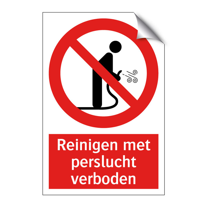 Reinigen met perslucht verboden
