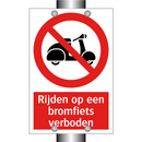 Rijden op een bromfiets verboden