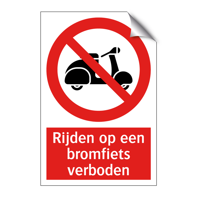 Rijden op een bromfiets verboden