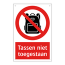 Tassen niet toegestaan