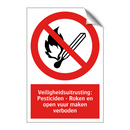 Veiligheidsuitrusting: Pesticiden - Roken en open vuur maken verboden