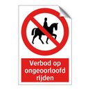 Verbod op ongeoorloofd rijden