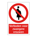 Verboden voor zwangere vrouwen