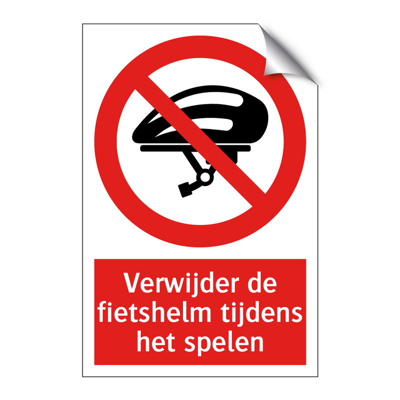 Verwijder de fietshelm tijdens het spelen