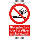 Niet gebruiken voor het slijpen van het gezicht