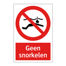 Geen snorkelen