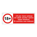 <18 jaar: Geen verkoop van tabak/alcohol. Samen kopen betekent ID-controles voor iedereen