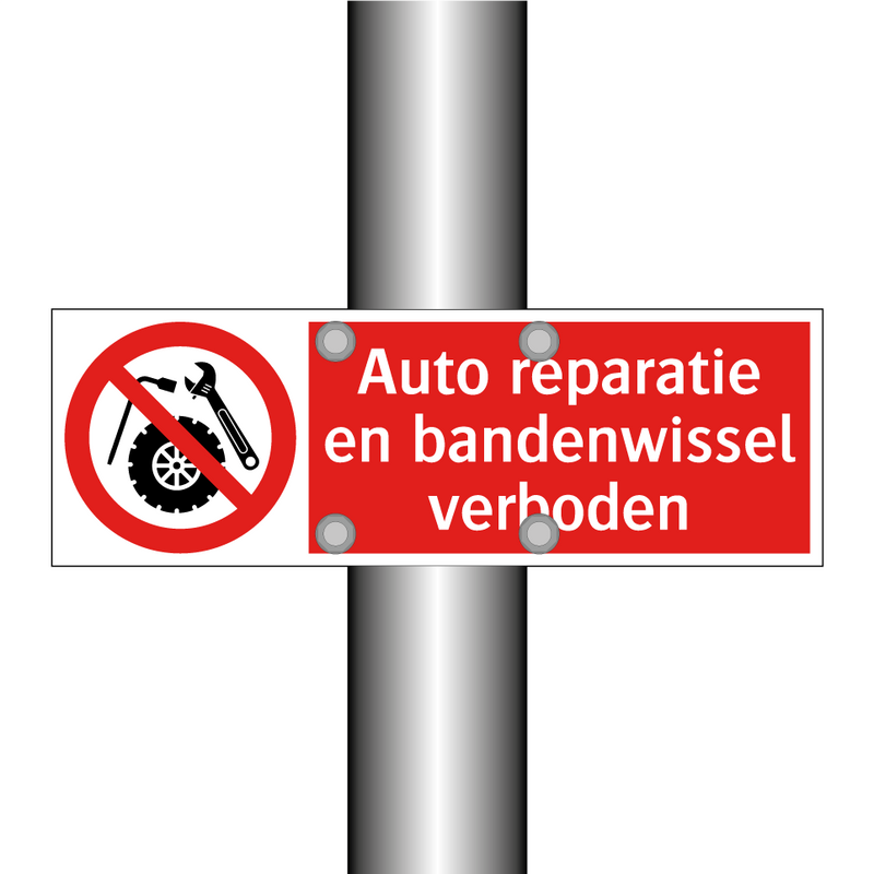 Auto reparatie en bandenwissel verboden