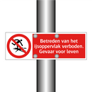 Betreden van het ijsoppervlak verboden. Gevaar voor leven