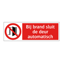 Bij brand sluit de deur automatisch