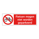 Fietsen mogen niet worden geparkeerd