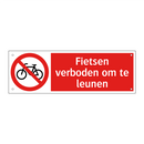 Fietsen verboden om te leunen