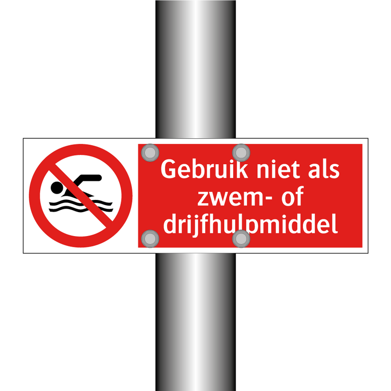 Gebruik niet als zwem- of drijfhulpmiddel