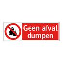 Geen afval dumpen