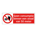 Geen consumptie binnen een straal van 50 meter