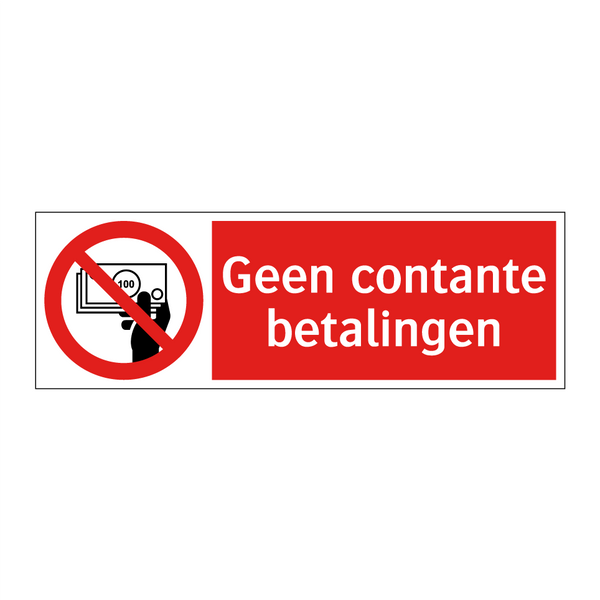 Geen contante betalingen