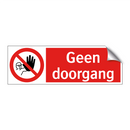 Geen doorgang