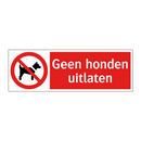 Geen honden uitlaten