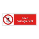 Geen passagierslift