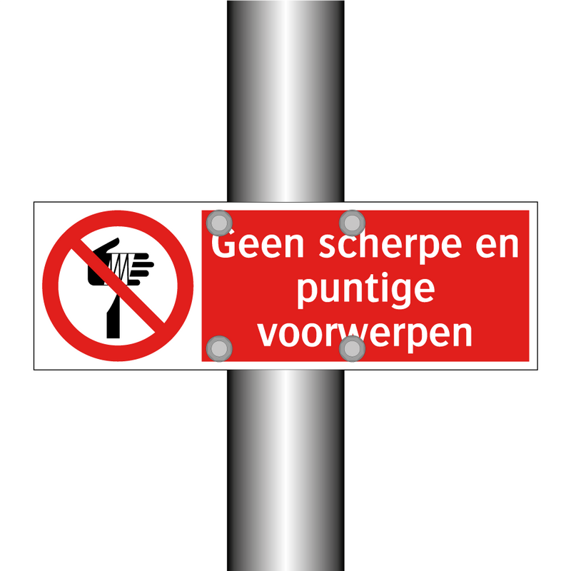 Geen scherpe en puntige voorwerpen