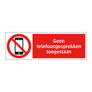 Geen telefoongesprekken toegestaan