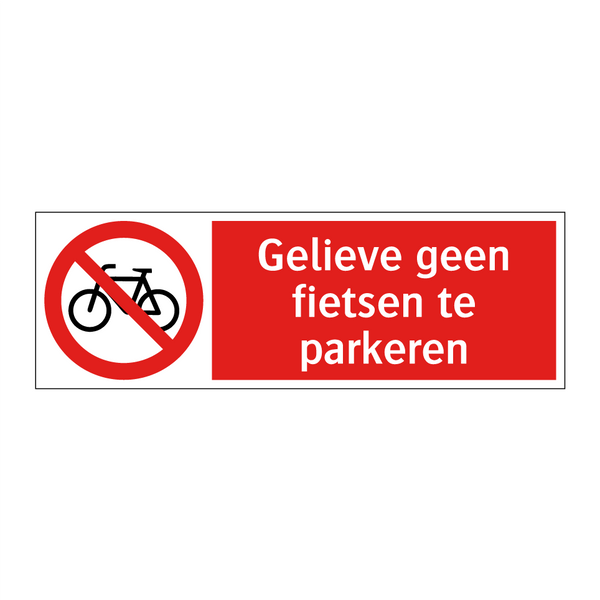Gelieve geen fietsen te parkeren