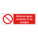 Gelieve geen reclame in te voegen