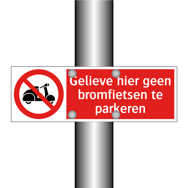 Gelieve hier geen bromfietsen te parkeren