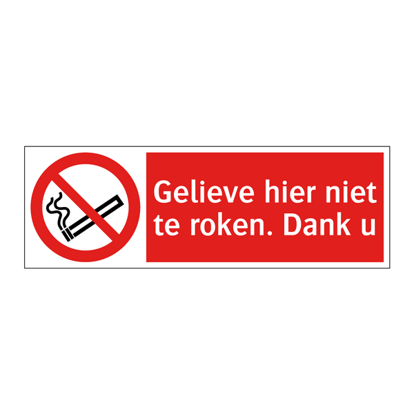 Gelieve hier niet te roken. Dank u