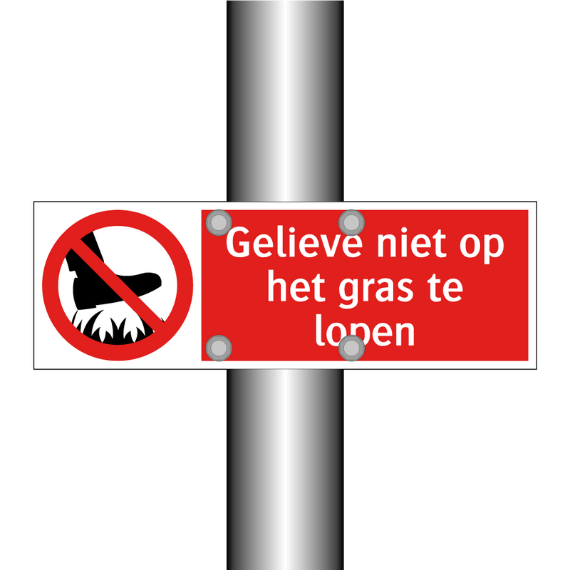 Gelieve niet op het gras te lopen