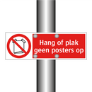 Hang of plak geen posters op