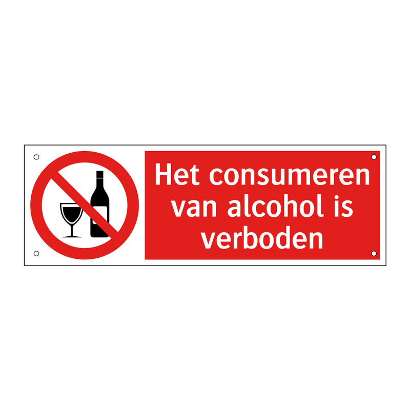 Het consumeren van alcohol is verboden