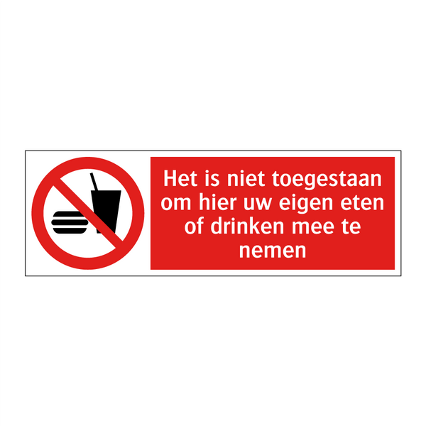 Het is niet toegestaan om hier uw eigen eten of drinken mee te nemen