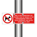 Het is niet toegestaan om honden mee te nemen in het verkoopgebied. Bind uw hond alsjeblieft vast op de aangewezen plek