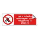 Het is verboden kinderwagens in het trappenhuis te plaatsen