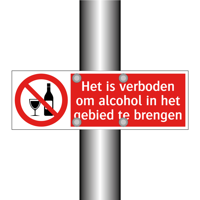 Het is verboden om alcohol in het gebied te brengen