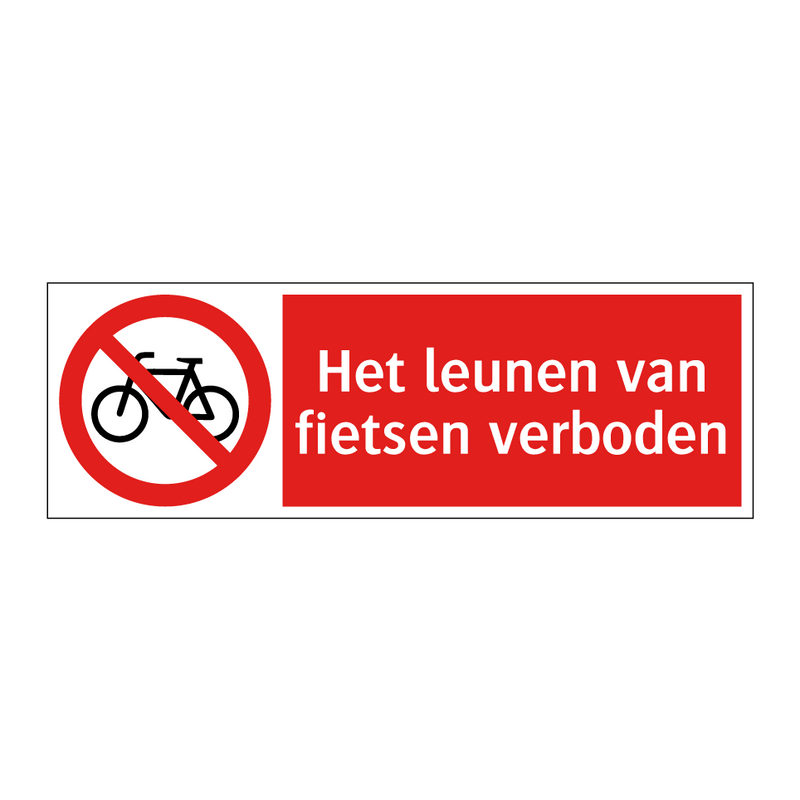Het leunen van fietsen verboden
