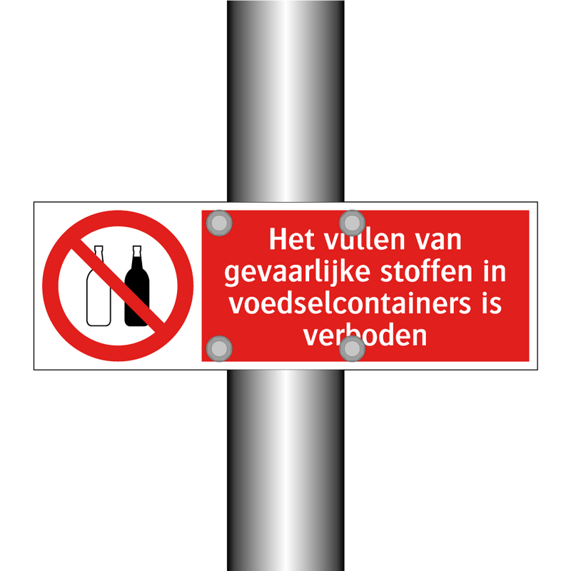 Het vullen van gevaarlijke stoffen in voedselcontainers is verboden