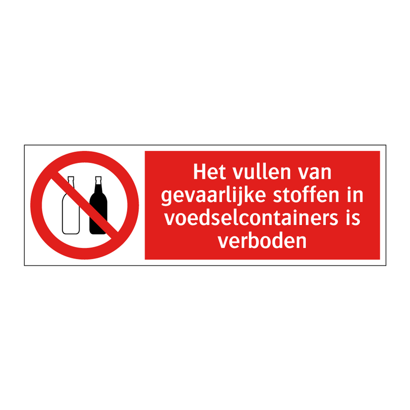 Het vullen van gevaarlijke stoffen in voedselcontainers is verboden