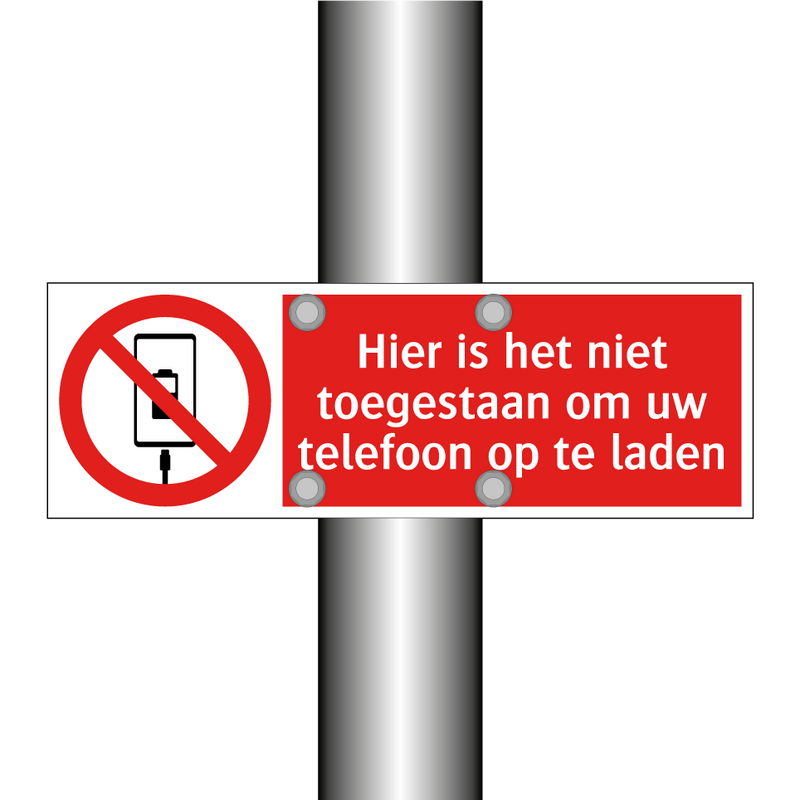 Hier is het niet toegestaan om uw telefoon op te laden